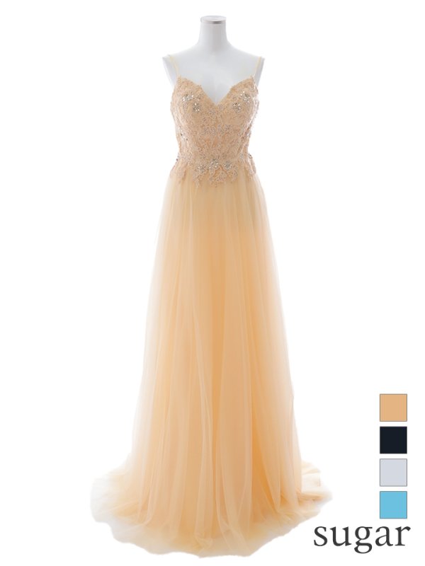 画像17: 【Lip line/リップライン】刺繍レース/ スピンドル/ キャミソール/ チュール/ Aライン/ プリンセス/ フレア/ ロングドレス/ キャバドレス long[HC03] (17)