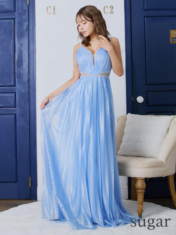 ブルー モデル:如月れい 身長:156cm 着用サイズ:Sサイズ