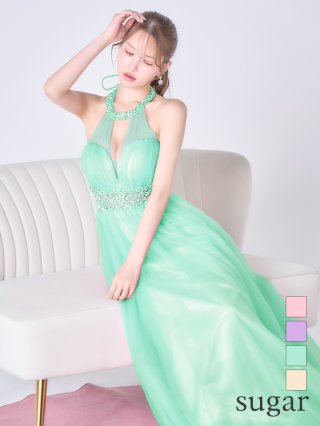ロングドレス：グリーン・ミント(緑)｜キャバドレス・ミニドレス