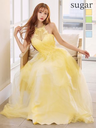 ロングドレス：イエロー(黄)｜キャバドレス・ミニドレス通販はsugar