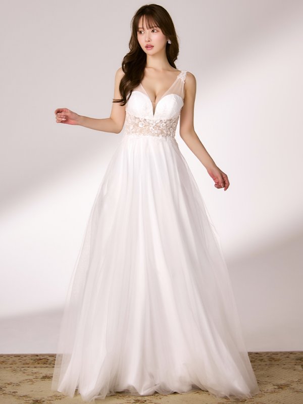 ホワイト　モデル：ゆめ　身長：160cm　着用サイズ：Sサイズ