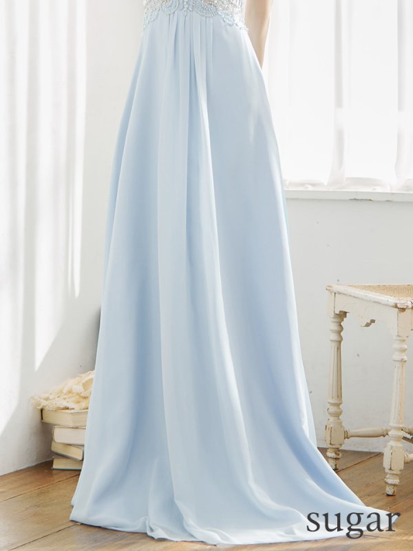 画像14: 【Lip line/リップライン】ワンカラー/ ノースリーブ/ Aライン/ ビジュー刺繍/ フレア/ ロングドレス/ キャバドレス long[HC03] (14)