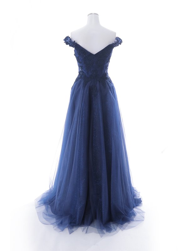 画像20: 【Lip line/リップライン】オフショル/ ハートカット/ ラメ/ 刺繍レース/ チュール/ プリンセス/ フレア/ Aライン/ ロングドレス/ キャバドレス long[HC03] (20)