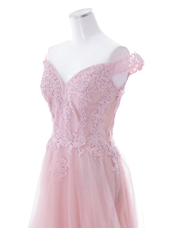 画像24: 【Lip line/リップライン】オフショル/ ハートカット/ ラメ/ 刺繍レース/ チュール/ プリンセス/ フレア/ Aライン/ ロングドレス/ キャバドレス long[HC03] (24)