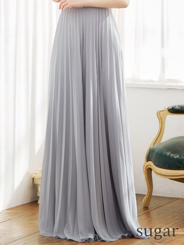 画像11: 【Lip line/リップライン】ビジュー刺繍/ ベア/ プリーツ/ ワンカラー/ Aライン/ ロングドレス/ キャバドレス long[HC03] (11)