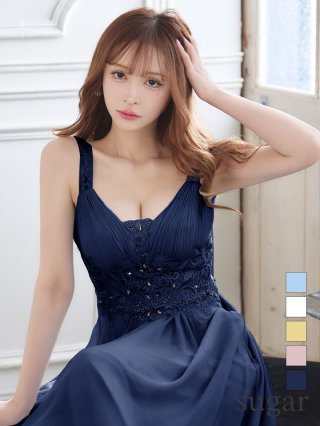 sugar ネイビーハイネックドレス ロングドレス：ネイビー(紺)｜キャバドレス・ミニドレス通販はsugar