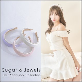 一点物♡カチューシャコーナー273シンプル大小パール沢山ブラックカチューシャ高級 アクセサリー：カチューシャ】【ANGEL R/エンジェルアール