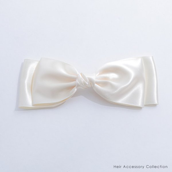 画像2: 【バレッタ】ホワイトビッグリボンバレッタ【カラー】[OF08] (2)