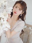 画像6: 【ANDY/アンディ】スクエアネック/ パフスリーブ/ 袖あり/ フロントジップ/ プリーツ/ フレア/ セットアップ/ ミニドレス/ キャバドレス[OF05] (6)