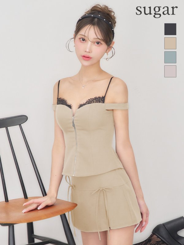 ベージュ　モデル：るりぴ　身長：165cm　着用サイズ：Sサイズ