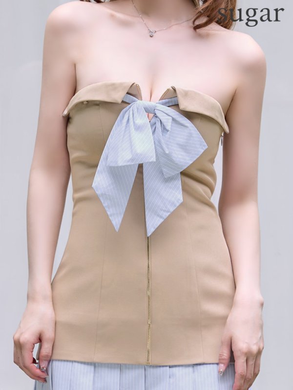 ベージュ　モデル：ゆめ　身長：160cm　着用サイズ：Sサイズ