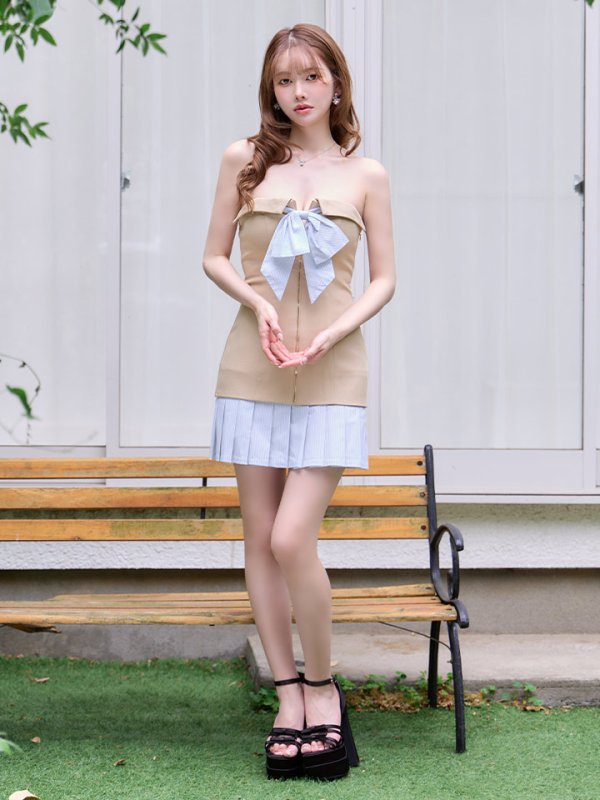 ベージュ　モデル：ゆめ　身長：160cm　着用サイズ：Sサイズ