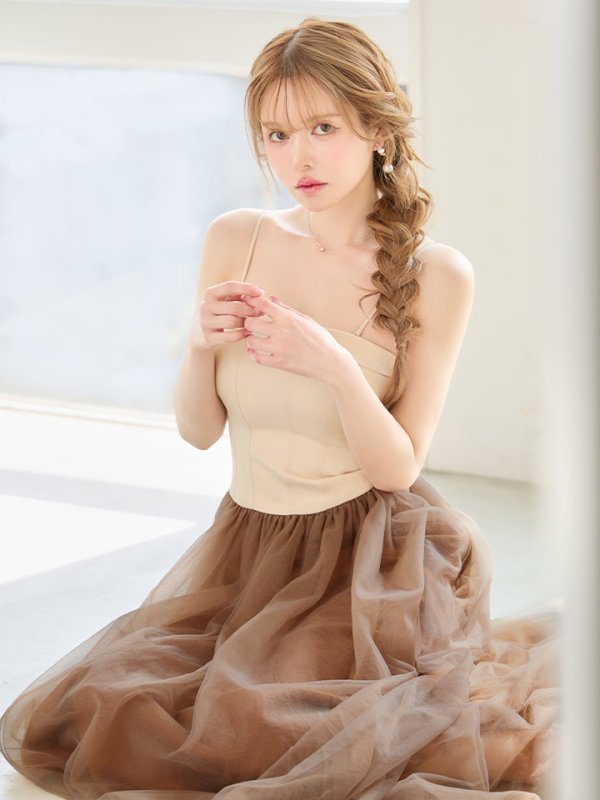 アイボリーxブラウン　モデル：ゆめ　身長：160cm　着用サイズ：Sサイズ