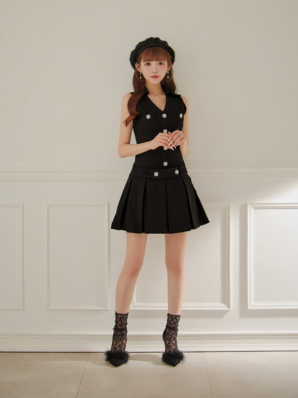 ブラック モデル:かるあ 身長:156cm 着用サイズ:Sサイズ