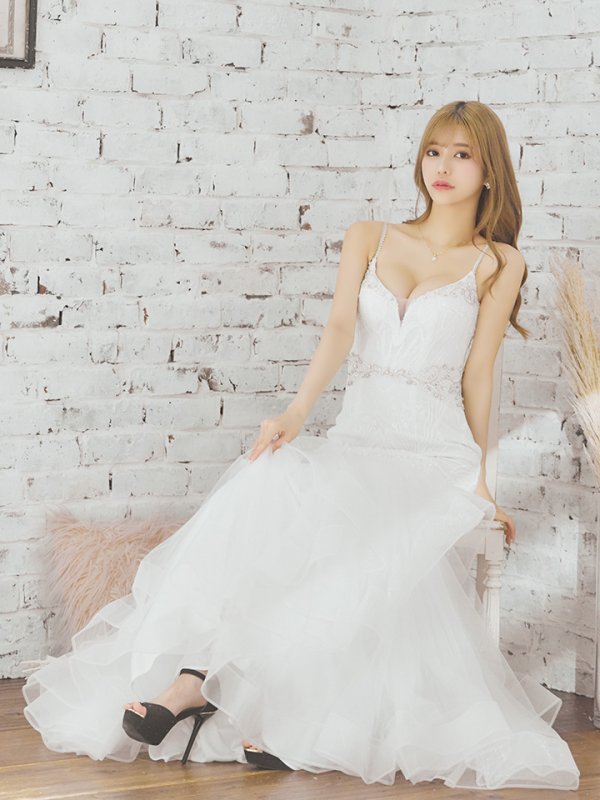 画像2: 【ANGEL R PREMIUM/エンジェルアールプレミアム】バストウエストビジュー/ スパンコール/ レース/ マーメイド/ ロング/ キャバドレス long[OF2] (2)