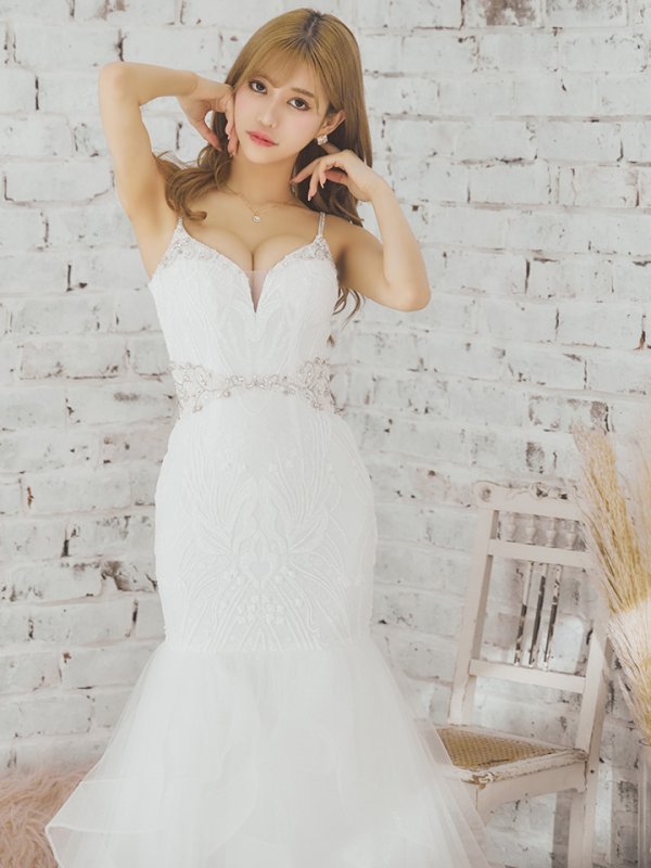 画像3: 【ANGEL R PREMIUM/エンジェルアールプレミアム】バストウエストビジュー/ スパンコール/ レース/ マーメイド/ ロング/ キャバドレス long[OF2] (3)