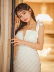 画像15: XSサイズあり【an /アン】ショルダーリボン/ フロントジップ/ キャミソール/ タイト/ ミニドレス/ キャバドレス[OF05] (15)