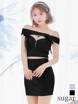三上悠亜着用 PURESS キャバドレス オフショルダー パール XSサイズあり【ANGEL R/エンジェルアール】3WAYショルダー/ オフ
