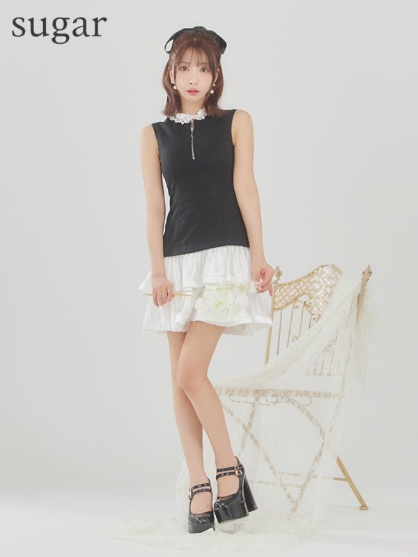 ブラックxホワイト モデル：三上悠亜　身長：159cm　着用サイズ：Sサイズ