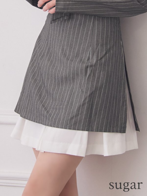 グレー×ホワイト モデル：ゆめ　身長：160cm　着用サイズ：Sサイズ