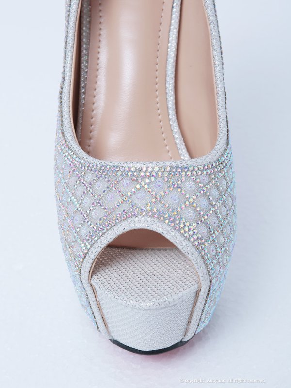 画像6: 【an】1color/ 14cmヒール/ ビジュー/ ハイヒール/ ピンヒール/ オープントゥパンプス [OF02] (6)