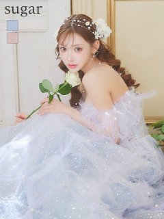 【couture an/クチュールアン】オフショル/ ラメ/ チュール/ シアー/ ビーズ刺繍/ スピンドル/ Aライン/ プリンセス/ ロングドレス/ キャバドレス long