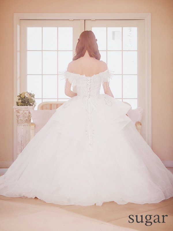 画像9: 【couture an/クチュールアン】スパンコール/ チュール/ ビジュー/ オフショルダー/ プリンセス/ エレガント/ ゴージャス/ ロングドレス/ ラグジュアリー/ キャバドレス long[OF05] (9)