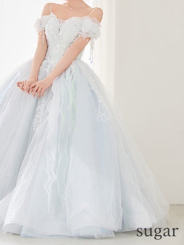 ホワイトブルー モデル：明日花キララ　身長：162cm　着用サイズ：S(XS〜M)サイズ