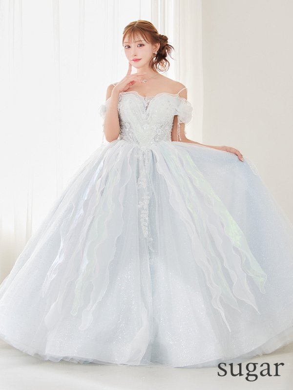 ホワイトブルー モデル：明日花キララ　身長：162cm　着用サイズ：S(XS〜M)サイズ