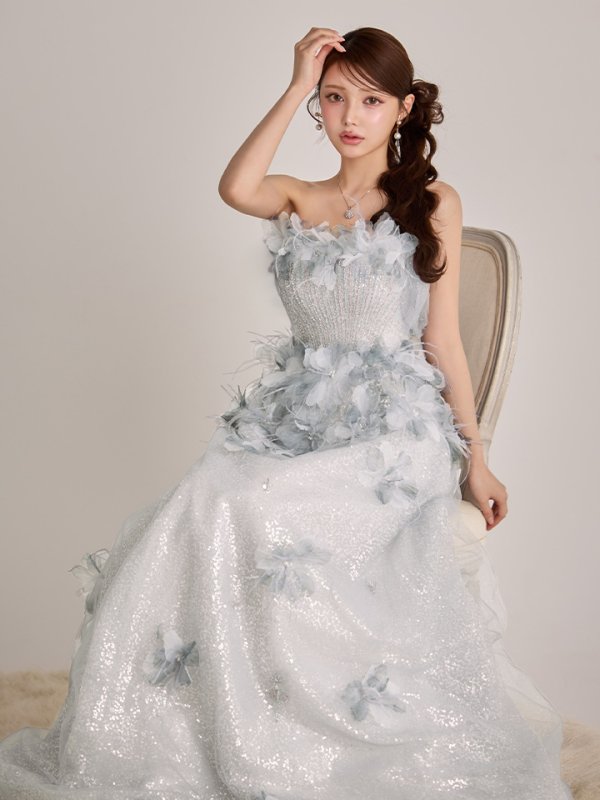 ブルー　モデル：ももか　身長：156cm　着用サイズ：S(XS〜M)サイズ