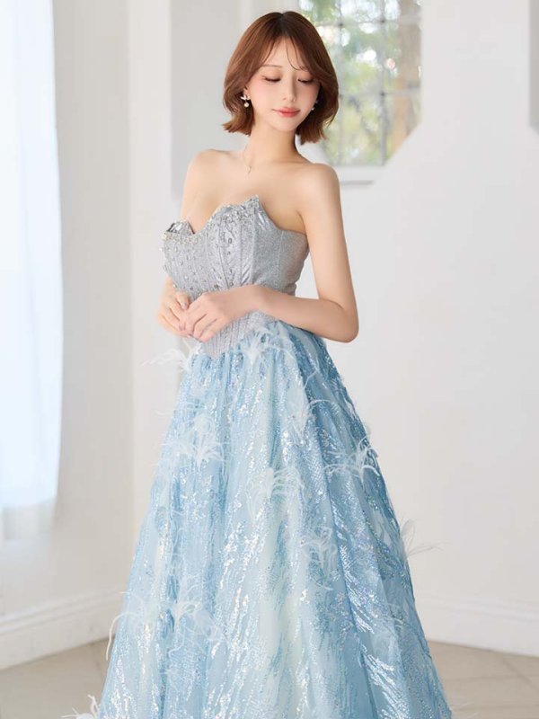 ブルー　モデル：れみれみ 身長：163cm　着用サイズ：Sサイズ(XS-M)