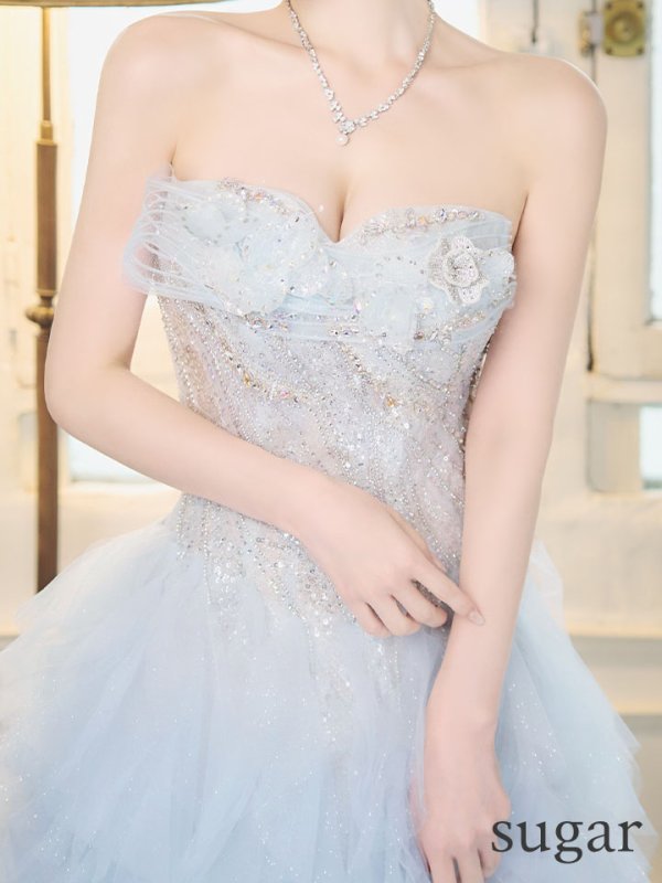 ホワイトブルー　モデル：ゆめ　身長：160cm　着用サイズ：Sサイズ