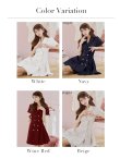 画像46: XSサイズあり【an/アン】襟付き/ ダブルボタン/ 半袖/ 袖あり/ プリーツ/ フレア/ ワンピース/ ミニドレス/ キャバドレス[OF05] (46)