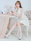 画像10: 【an/アン】襟付き/ ストレッチ/ パールボタン/ ジャケット風/ ノースリーブ/ プリーツ/ フレア/ ワンピース/ ミニドレス/ キャバドレス[OF05] (10)