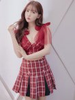 画像29: 【りょうか/関西コレクション着用】【an /アン】チェック柄/ ショルダーリボン/ チュール/ Aライン/ セットアップ/ ミニドレス/ キャバドレス[OF05] (29)