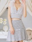 ホワイトxブラック モデル：まりん　身長：164cm　着用サイズ：Sサイズ