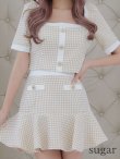 画像8: 人気商品再入荷♪【an/アン】千鳥柄/ ツイード/ セットアップ/ ボタン/ 半袖/ 袖あり/ 裾フリル/ ミニドレス/ キャバドレス[OF05] (8)