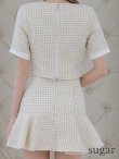 画像9: 人気商品再入荷♪【an/アン】千鳥柄/ ツイード/ セットアップ/ ボタン/ 半袖/ 袖あり/ 裾フリル/ ミニドレス/ キャバドレス[OF05] (9)