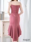 画像25: 【an/アン】 マーメイド/ 立体フラワー/ ビジュー/ フリル/ ダブルストラップ/ ストレッチ/ フィッシュテール/ ミディアムドレス/ キャバドレス[OF05] (25)