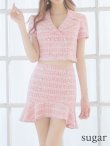 画像8: XSサイズあり【an/アン】セットアップ/ ツイード / ストレッチ/ 半袖/ 袖あり/ 裾フリル/ ミニドレス/ キャバドレス[OF05] (8)