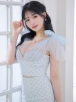 画像24: sugarオリジナルカラー・XSサイズあり【an/アン】ショルダーリボン/ ギンガムチェック/ テールカット/ セットアップ/ ミディアムドレス/ キャバドレス[OF05] (24)
