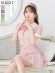 画像18: XSサイズあり【an /アン】襟付き/ フロントジップ/ 袖あり/ パフスリーブ/ プリーツ/ Aライン/ セットアップ/ ミニドレス/ キャバドレス[OF05] (18)