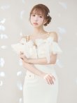 画像3: XSサイズあり【an /アン】 ワンカラー/ ツイード/ フロントジップ/ チェーン/ ショルダーリボン/ キャミ/ フリル/ タイト/ ミニドレス/ キャバドレス[OF05] (3)