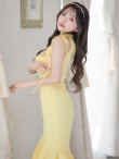 画像11: XSサイズあり【an /アン】バストカットアウト/ ハイネック/ フロントジップ/ ベルト/ ノースリーブ/ テールカット/ マーメイド/ ミディアムドレス/ キャバドレス[OF05] (11)