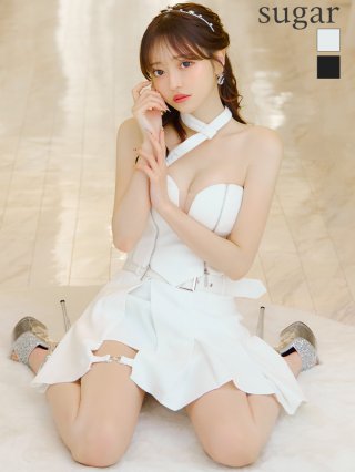 sugar ホワイト×ネイビー フレアドレス キャバドレス通販はsugar (シュガー)【公式サイト】