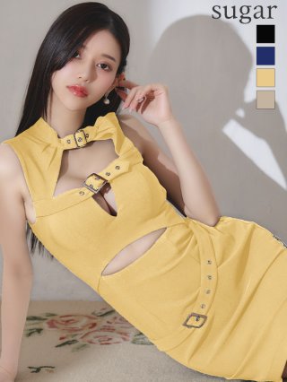 an キャバドレス S イエロー XSサイズあり【ANGEL R/エンジェルアール】バストラインビジュー