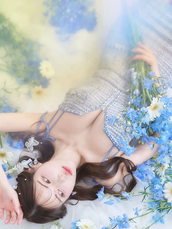 画像2: XSサイズあり【an /アン】 ストレッチ/ ツイード/ フロントジップ/ リボン/ キャミソール/ ポケットデザイン/タイト/ ミニドレス/ キャバドレス[OF05] (2)
