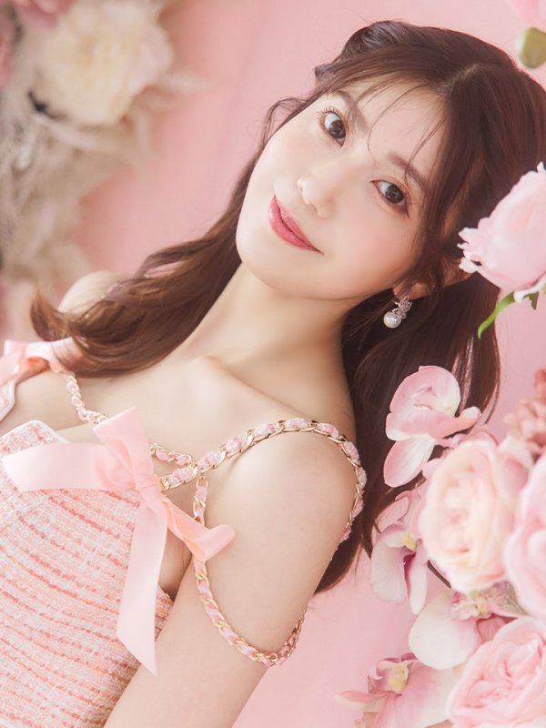 画像12: XSサイズあり【an /アン】ツイード/ リボン/ ショルダーチェーン/ キャミソール/ タイト/ ミニドレス/ キャバドレス[OF05] (12)