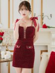 画像19: XSサイズあり【an /アン】 ショルダーリボン/ チェーン/ フロントジップ/タイト/ ミニドレス/ キャバドレス[OF05] (19)