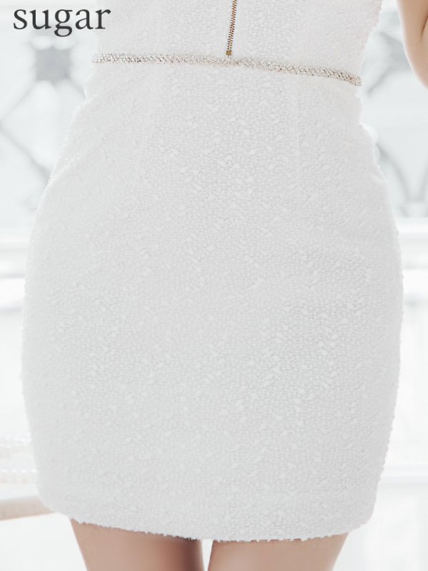 画像11: XSサイズあり【an /アン】 ショルダービジュー/ リボン/ フロントジップ/ ストレッチ/ タイト/ ミニドレス/ キャバドレス[OF05] (11)